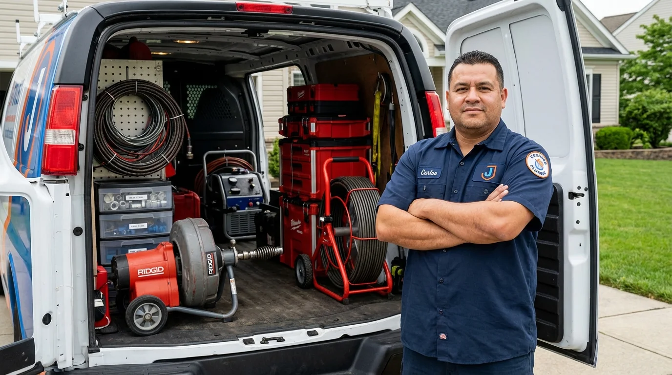 Professional drain cleaning equipment and Johns Plumbing LLC plumber in Chinle
