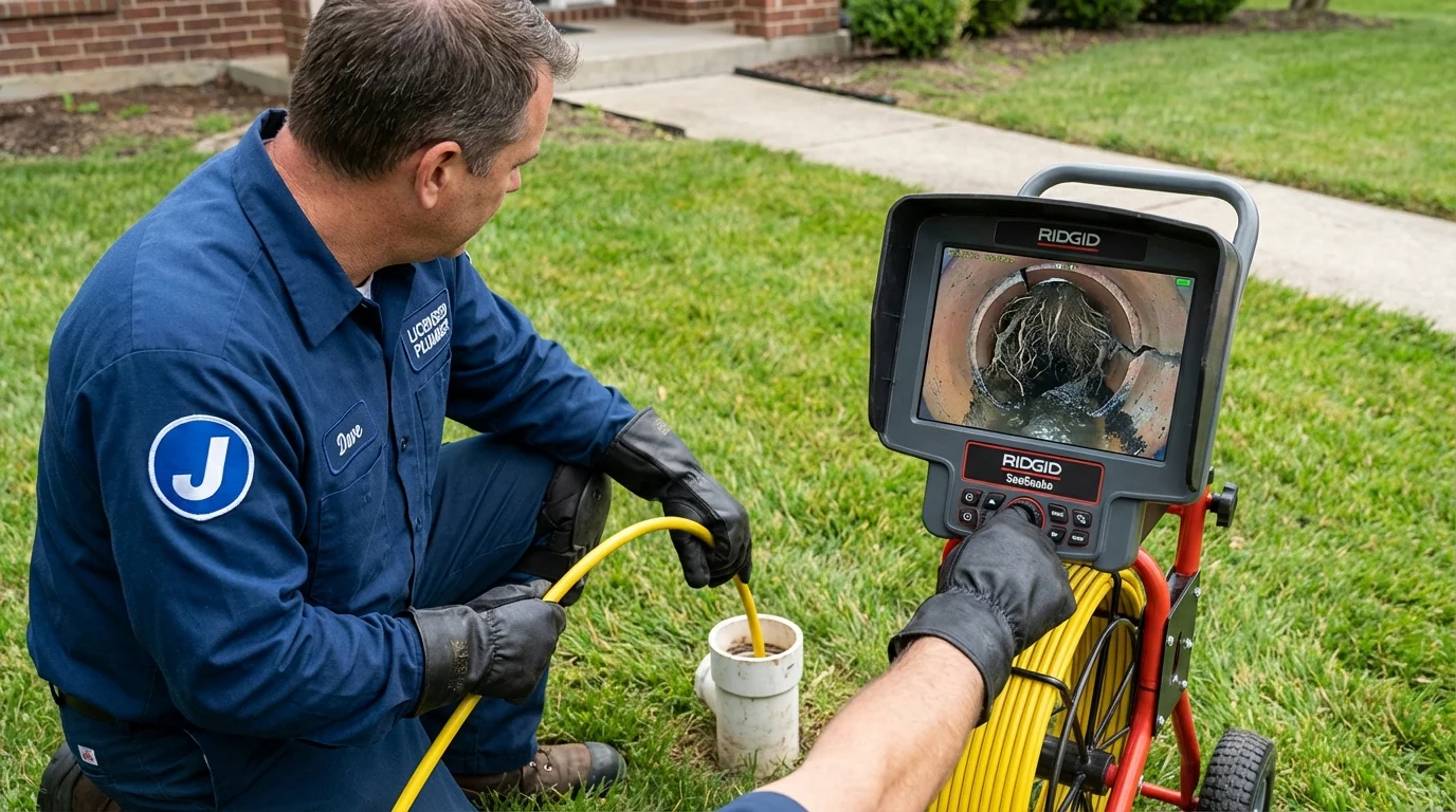 Sewer camera inspection being performed by Johns Plumbing LLC in Chinle